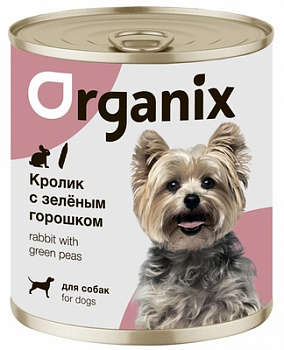 Organix Консервы для собак Кролик с зеленым горошком