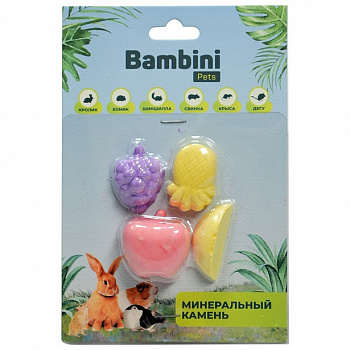 Bambini Pets Лакомство для грызунов Минеральный камень "Фрукты" 4шт