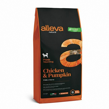Alleva Natural Dog Для Щенков (Maxi) Курица и Тыква