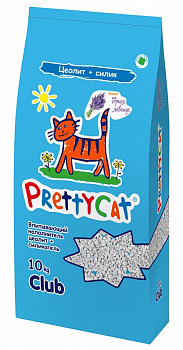 Pretty Cat Наполнитель впитывающий цеолит+силикагель "Naturel" с лавандой 10кг