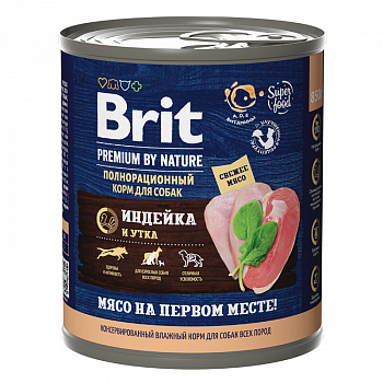 Brit Premium Консервы для собак с индейкой и уткой 850 гр